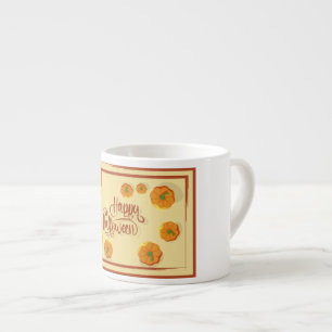 Framed greeting card Happy Halloween typography   Espresso Cup