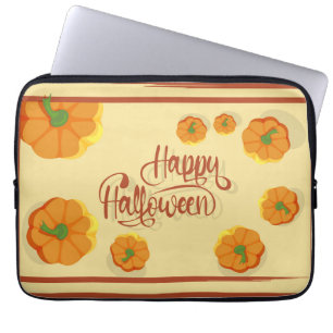 Framed greeting card Happy Halloween typography   Laptop Sleeve