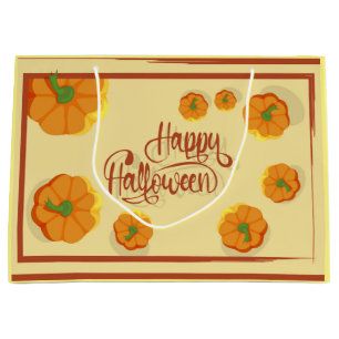 Framed greeting card Happy Halloween typography Large Gift Bag