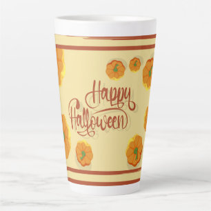Framed greeting card Happy Halloween typography   Latte Mug