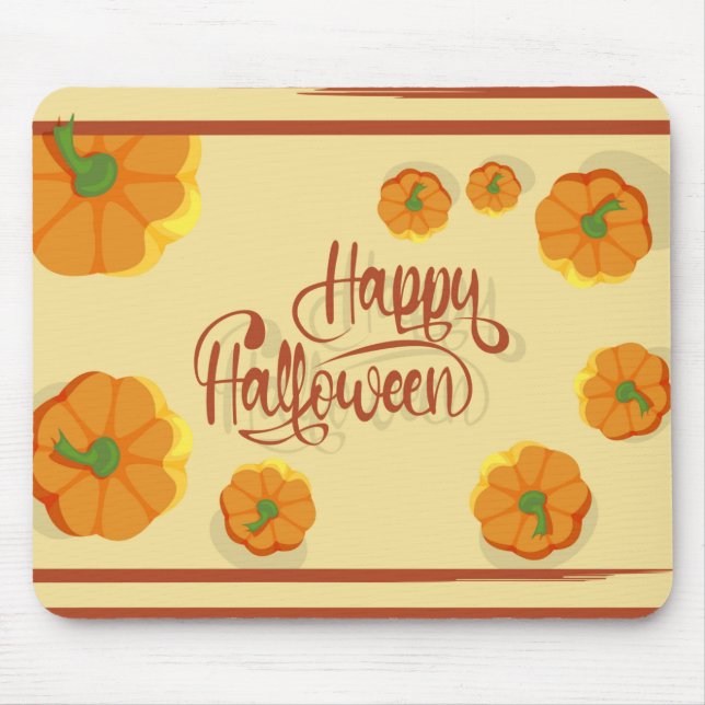 Framed greeting card Happy Halloween typography   Mouse Pad (Front)