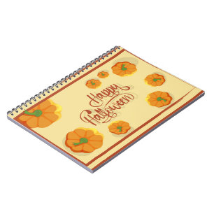 Framed greeting card Happy Halloween typography Notebook