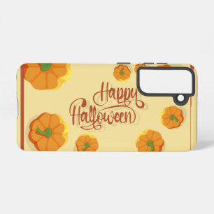 Framed greeting card Happy Halloween typography Samsung Galaxy Case