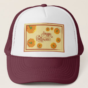 Framed greeting card Happy Halloween typography Trucker Hat