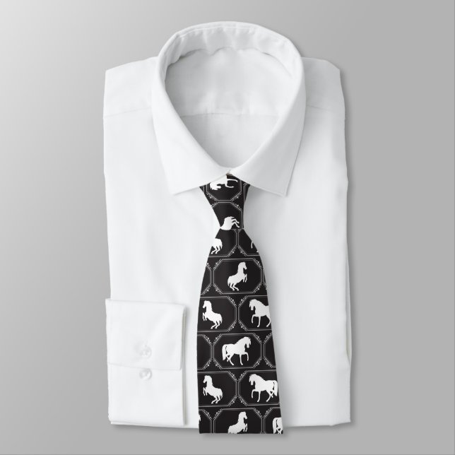Framed Horse Silhouette Tie (Tied)