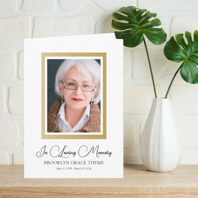 Framed in Faux Gold Photo Memorial Program (Creator Uploaded)