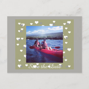 Framed in Hearts Save the Date Announcement Postcard