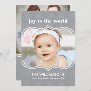 Framed in Slate Double Sided Holiday Photo Card