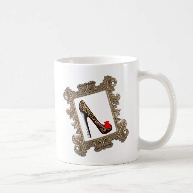 Framed Leopard Stiletto Pump Coffee Mug (Right)