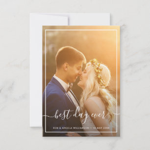 framed love wedding photo thank you card