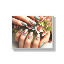 Framed Nail Art Stretched Canvas Print