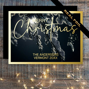 Framed Photo Foil Holiday Card