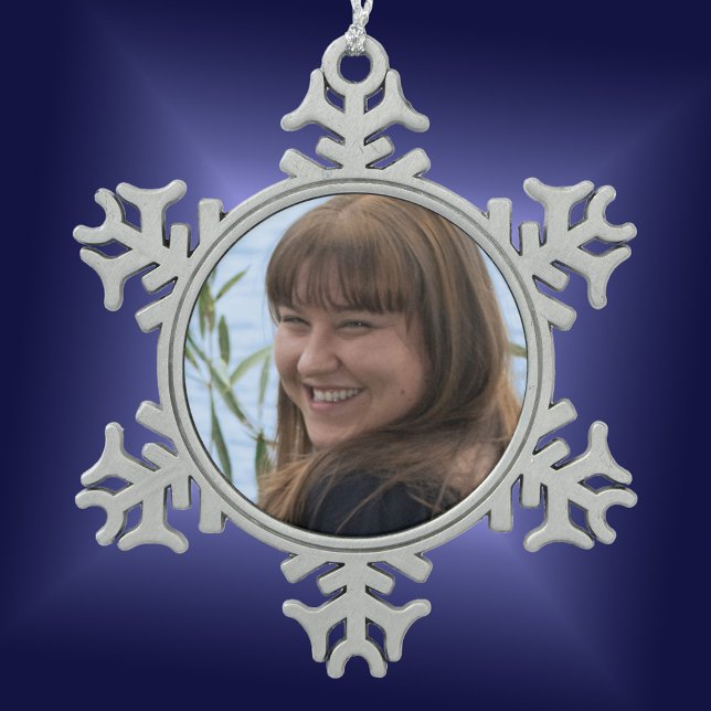 Framed Photo  Snowflake Pewter Christmas Ornament (Creator Uploaded)