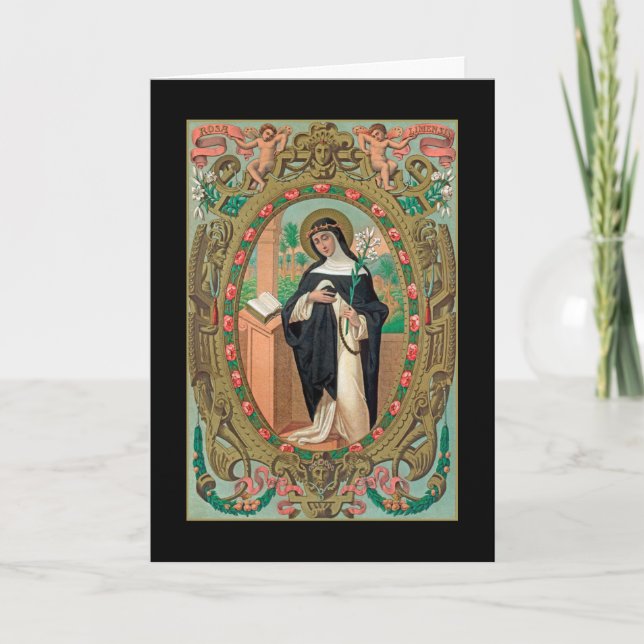 Framed Portrait of St. Rose of Lima (K 48) Card (Front)