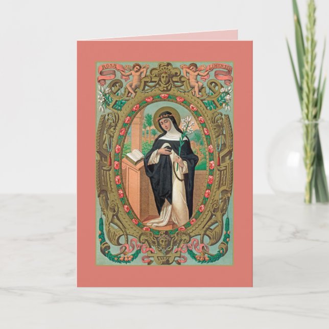 Framed Portrait of St. Rose of Lima (K 48) Card (Front)