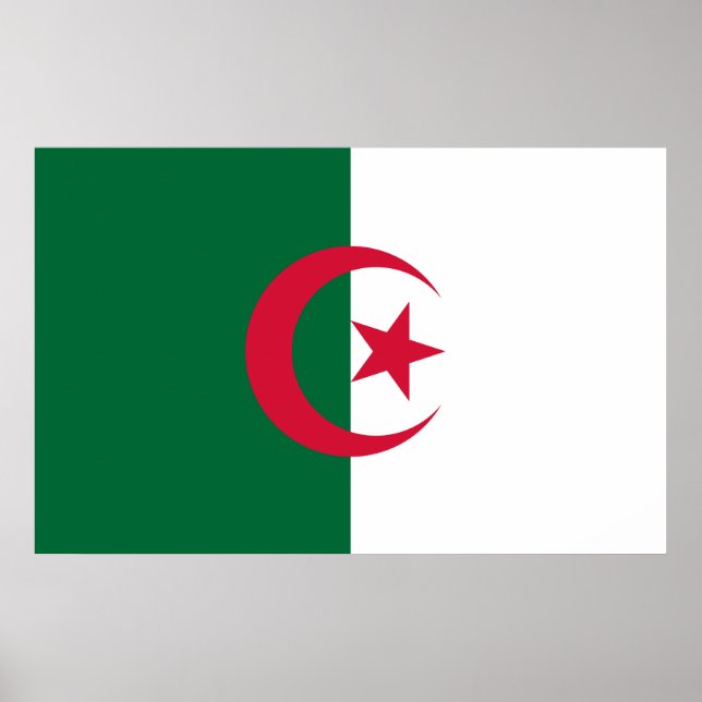 Framed print with Flag of Algeria (Front)