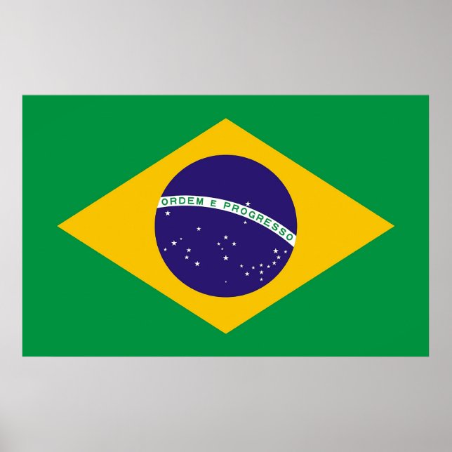 Framed print with Flag of Brazil (Front)