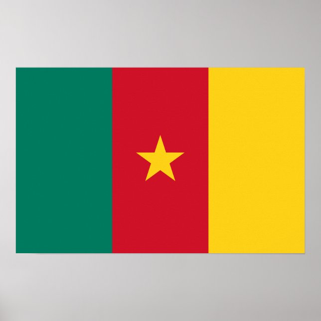 Framed print with Flag of Cameroon (Front)