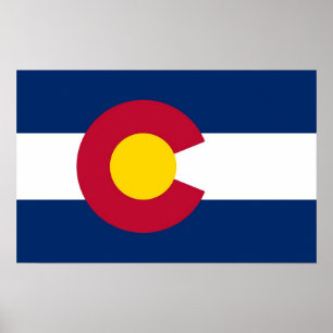 Framed print with Flag of Colorado, U.S.A.