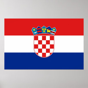 Framed print with Flag of Croatia
