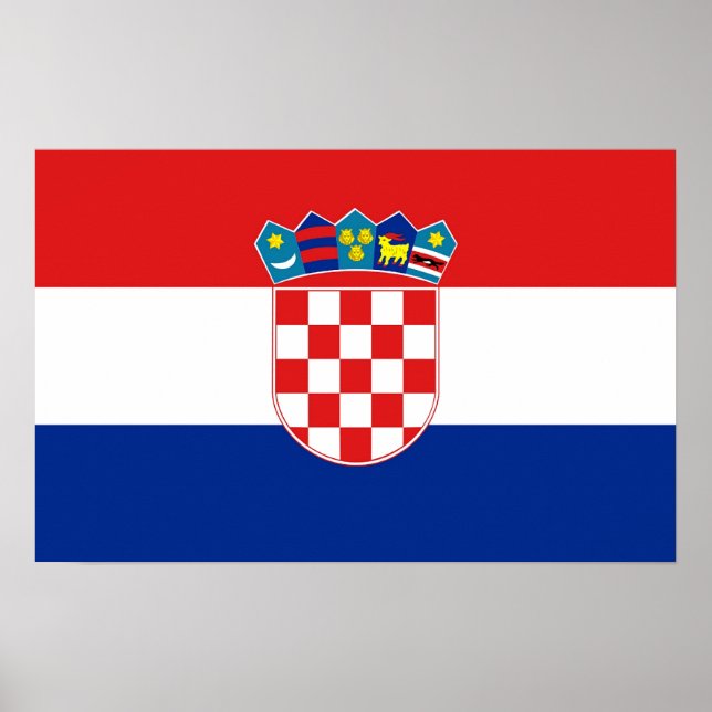 Framed print with Flag of Croatia (Front)