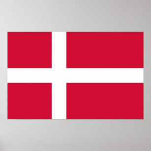 Framed print with Flag of Denmark