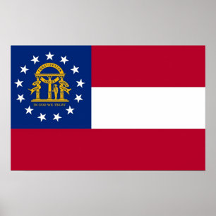 Framed print with Flag of Georgia, U.S.A.
