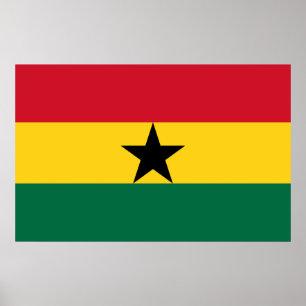 Framed print with Flag of Ghana