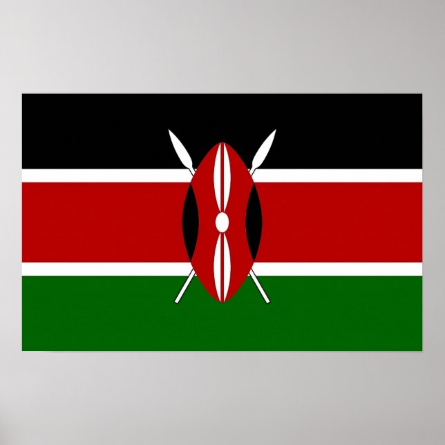 Framed print with Flag of Kenya (Front)