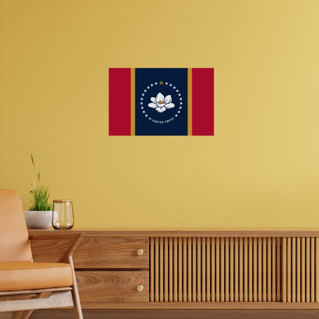 Framed print with Flag of Mississippi (Living Room 2)