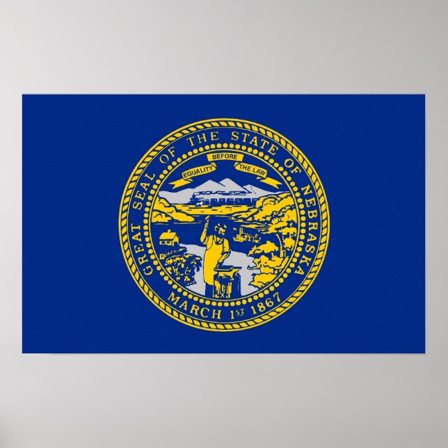Framed print with Flag of Nebraska, U.S.A. (Front)