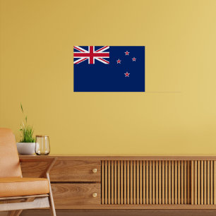 Framed print with Flag of New Zealand