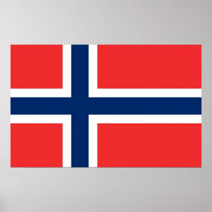 Framed print with Flag of Norway