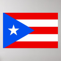 Framed print with Flag of Puerto Rico, U.S.A.