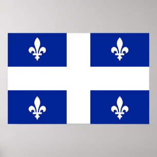 Framed print with Flag of Quebec, Canada