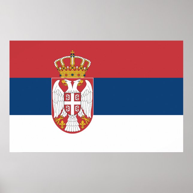 Framed print with Flag of Serbia (Front)