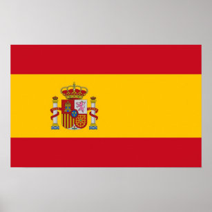 Framed print with Flag of Spain