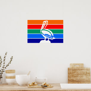 Framed print with Flag of St. Petersburg