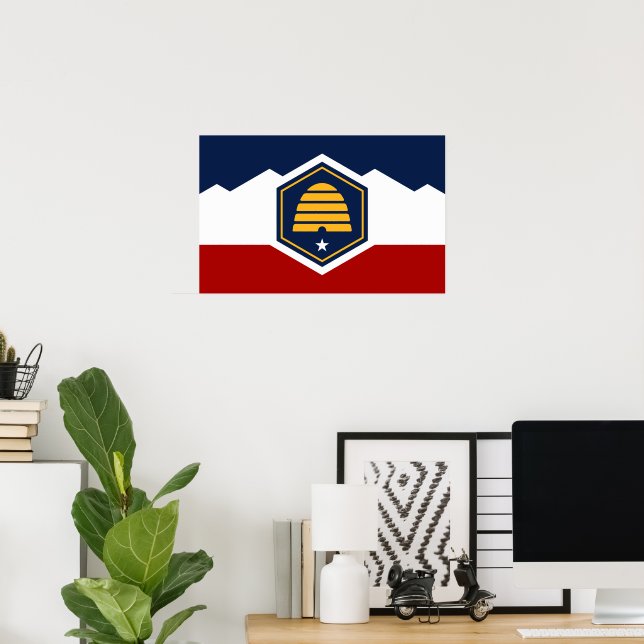 Framed print with Flag of Utah, USA (Home Office)