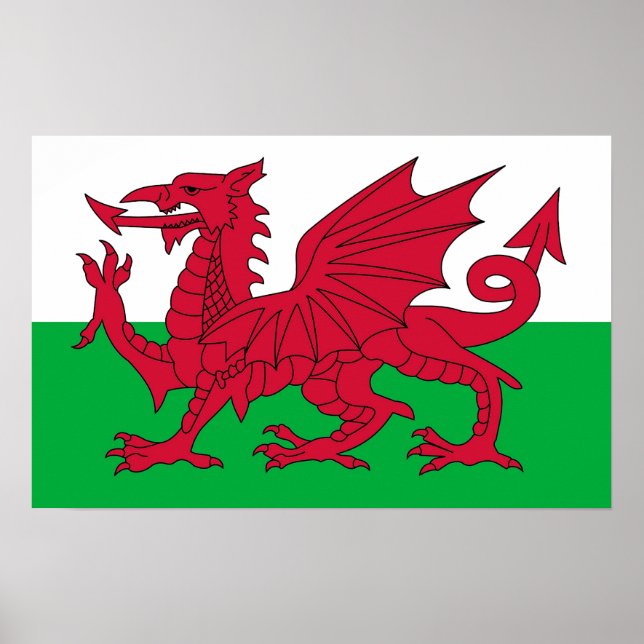 Framed print with Flag of Wales (Front)
