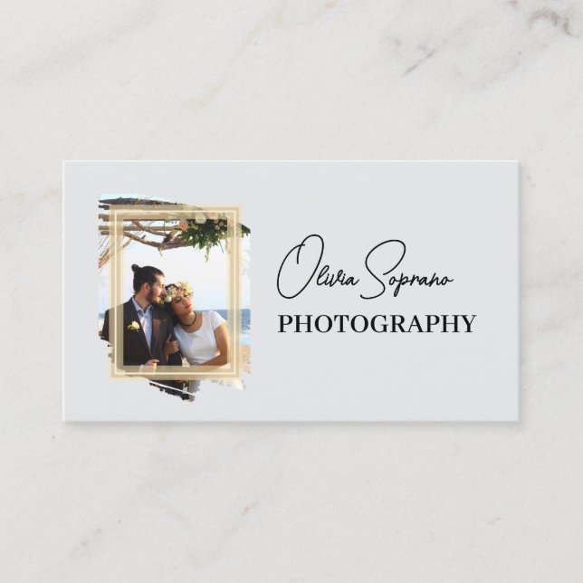 Framed romantic image photographer business card (Front)