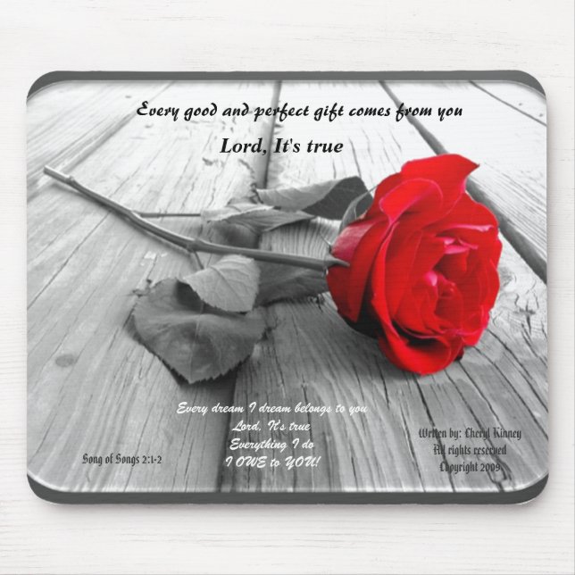 Framed Rose Mousepad (Front)