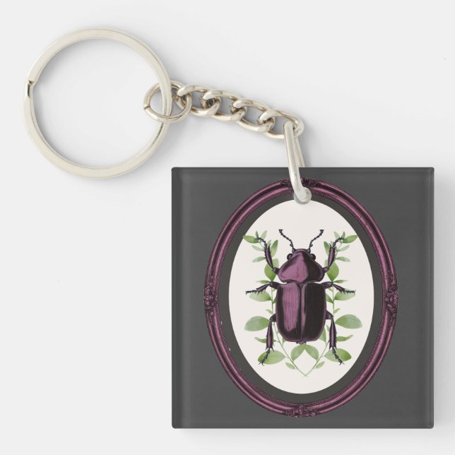 Framed Stag Beetle Key Ring (Front)