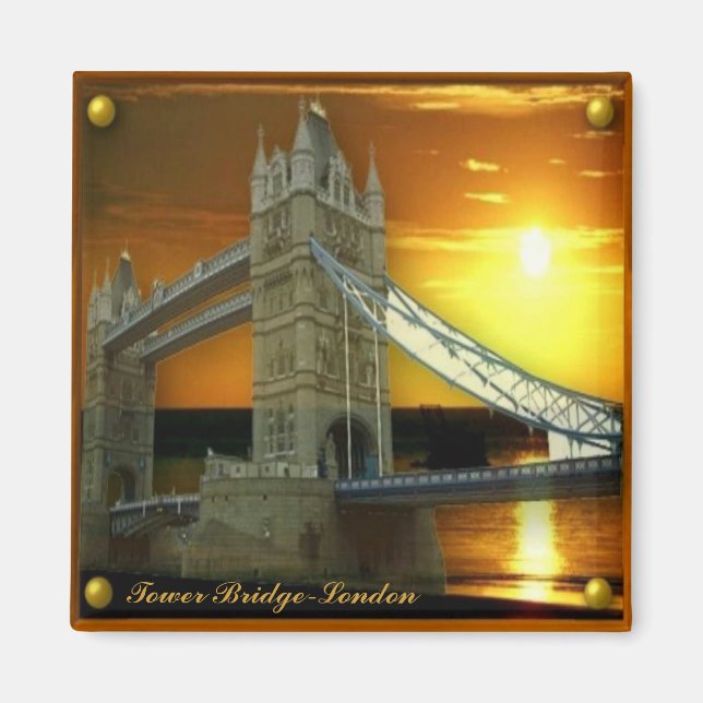 Framed Tower Bridge in Sunshine Magnet (Front)