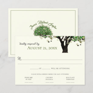 Framed Tree Star of David Mitzvah RSVP  Invitation