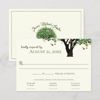Framed Tree Star of David Mitzvah RSVP  Invitation