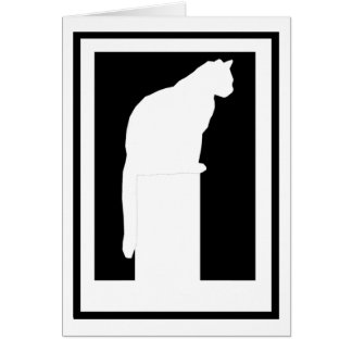 Framed White Silhouette Cat