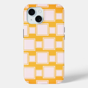 Framed White Squares in Chain Throw Pillow iPhone 15 Case