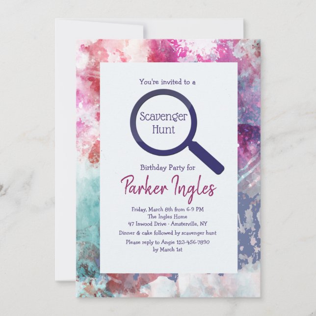 Framed You Pick Colour Invitation (Front)