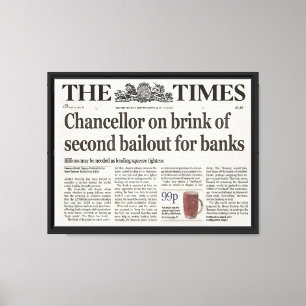 Framing the Bitcoin Genesis Block: The Times 03/Ja Canvas Print